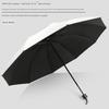 Large Thickened Windproof Reinforced Umbrella for Heavy Rain with Logo, Foldable Dual-Use Black Coating for Sun Protection and Uv Protection