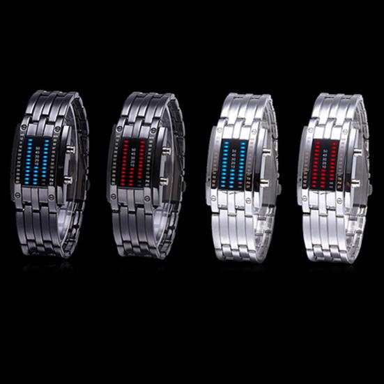 Wristwatch with Strap Date Digital Tungsten Steel Fashion Luminous Watch for Couple