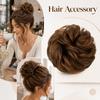 Bun Hair Piece with Loose Waves, Thick Bun Hair Extension for Women, Wavy Bun Hairpiece for Natural