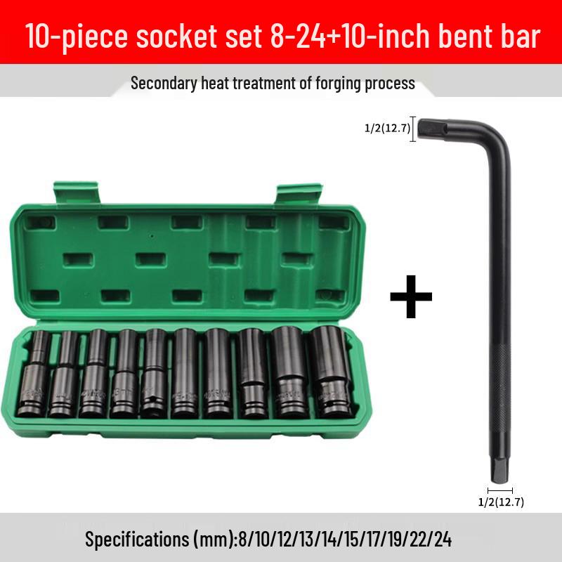 Electric Wrench Socket Set with Extended Hex Heads & Fly Electric Board Tool