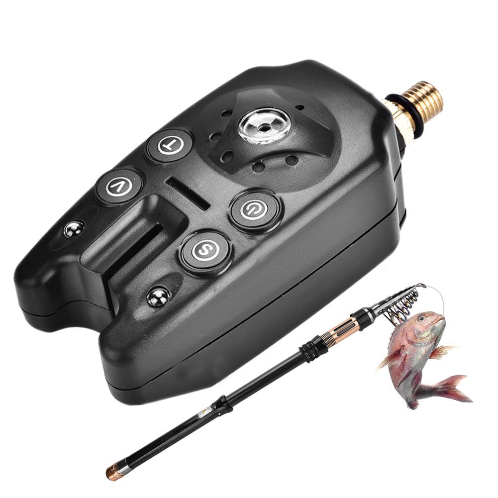 LED Fishing Electronic Fish Bite Alarm Finder Sound Alert Indicator Light Stick (Black)