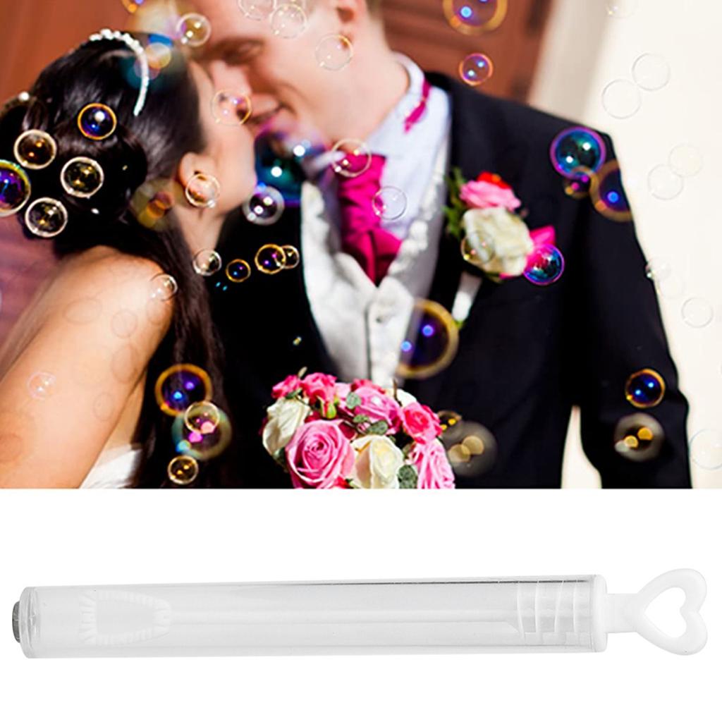 20stk Bubble Wands Tube Tom Bubble Såpeflaske Bryllupsfestdekorasjon Barn LekeHjerte Hvit