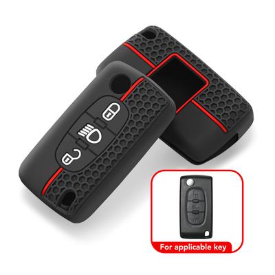 Silikon-Autoschlüsselgehäuse für Citroen C2 C3 C4 C5 C6 Xsara Berlingo für Peugeot 207 307 308 407 607 807 Schutzanhänger