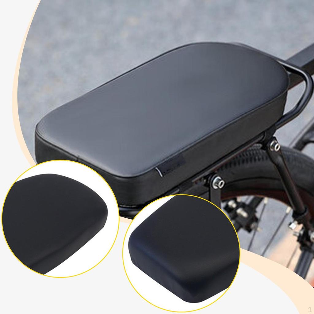 Rear Rack Padded Saddle Cushion PU Leather Quick Installation for Adults Kids with Mounting Screws