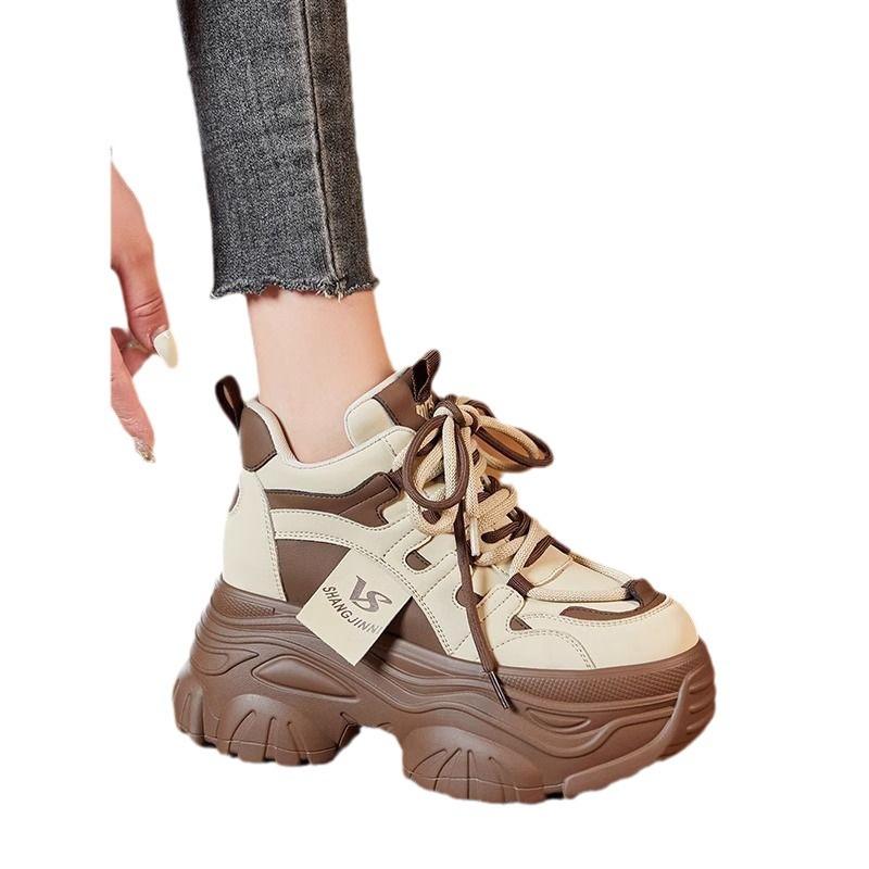 

Internet celebrity dad shoes women s super fire 2025 autumn new thick-soled muffin shoes small inner height increase women s shoes 9cm height increase 35