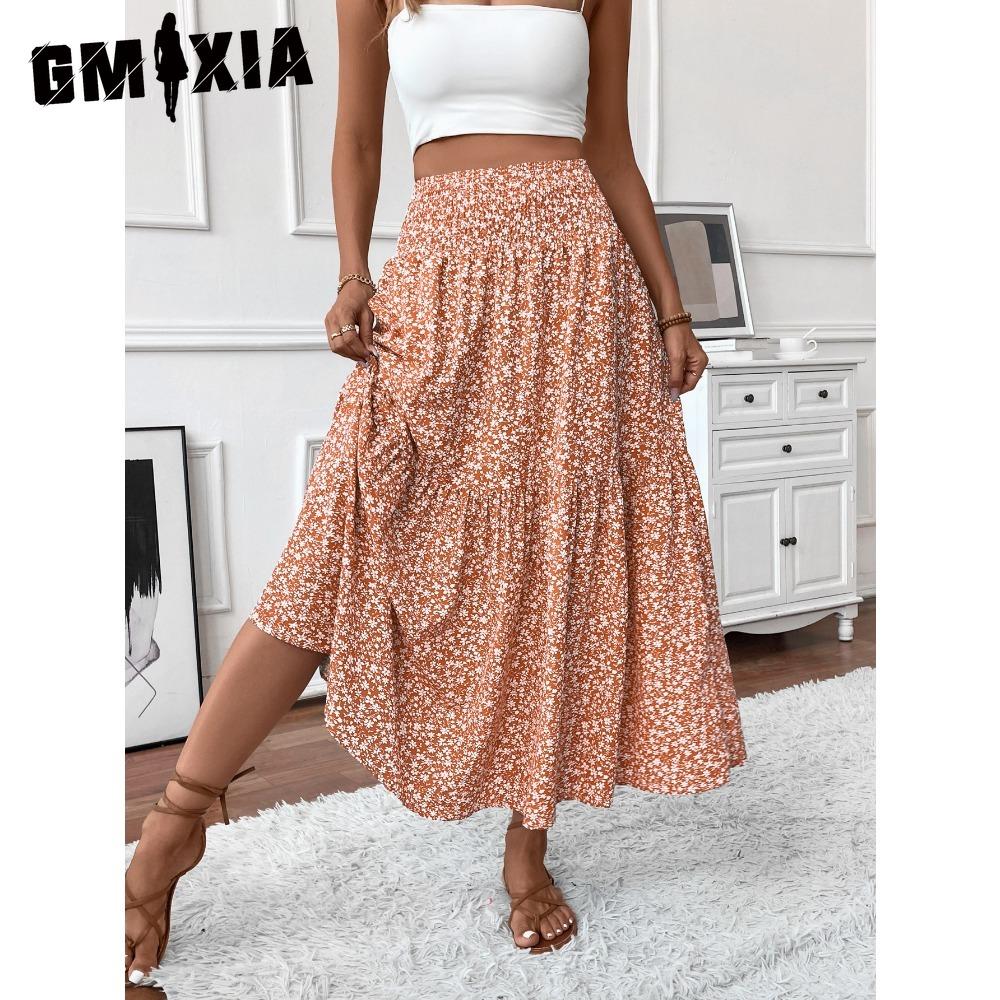 

GMXIA Женская Модная Повседневная Летняя Весенняя Юбка XL оранжевый