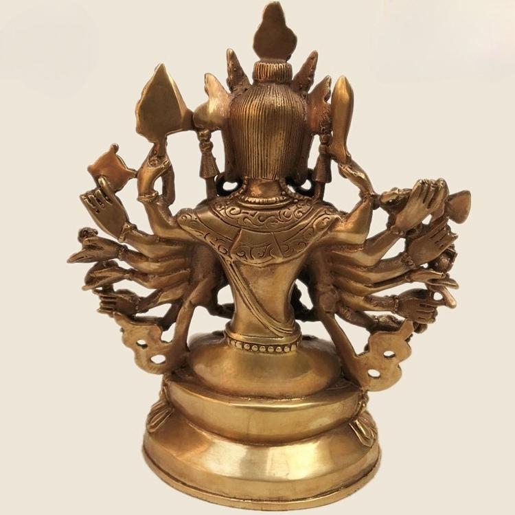 Copper Tibetan Tantric Bronze Statue Quasi-mention Buddha Mother Eighteen-handed Bodhisattva Buddha Statue