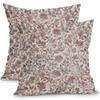 Retro Embossed Floral Pillowcase 20*20inches Decorative Pillowcase for Living Room Sofa Red 2-piece Set