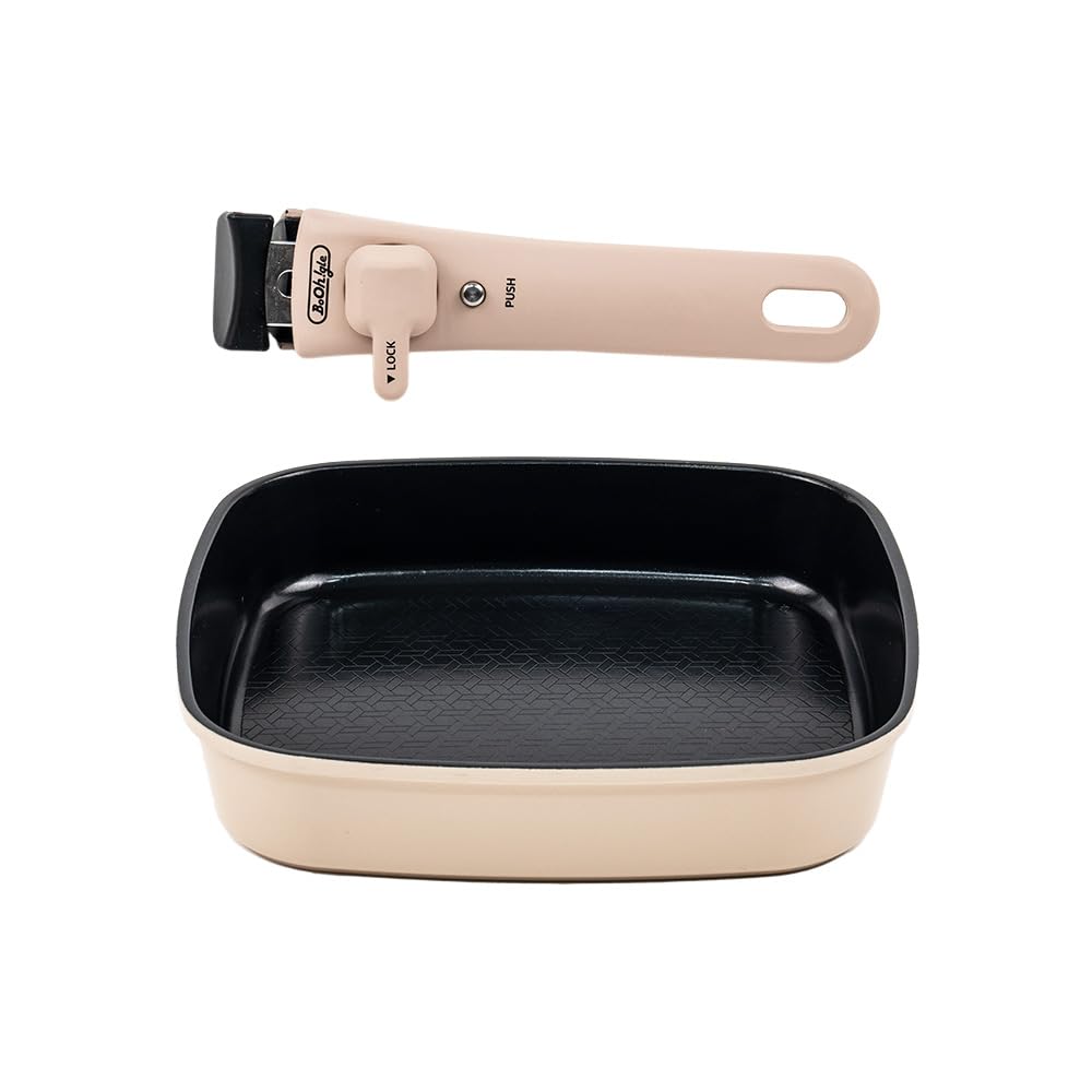 

boohgle Frying pan and pot IH gas removable ceramic easy to 26cm frying pan 26cm frying set, & compatible, handle, non-stick, coating, clean, (beige, бежевый