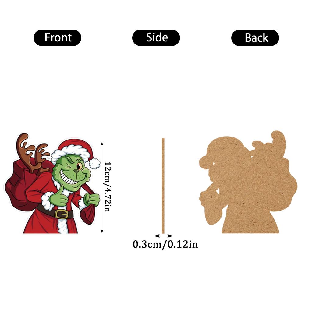 12 Pcs Cartoon Paper Green Pendant Holiday Tree Pendant, Car Accessory Pendant Indoor And Outdoor Decoration