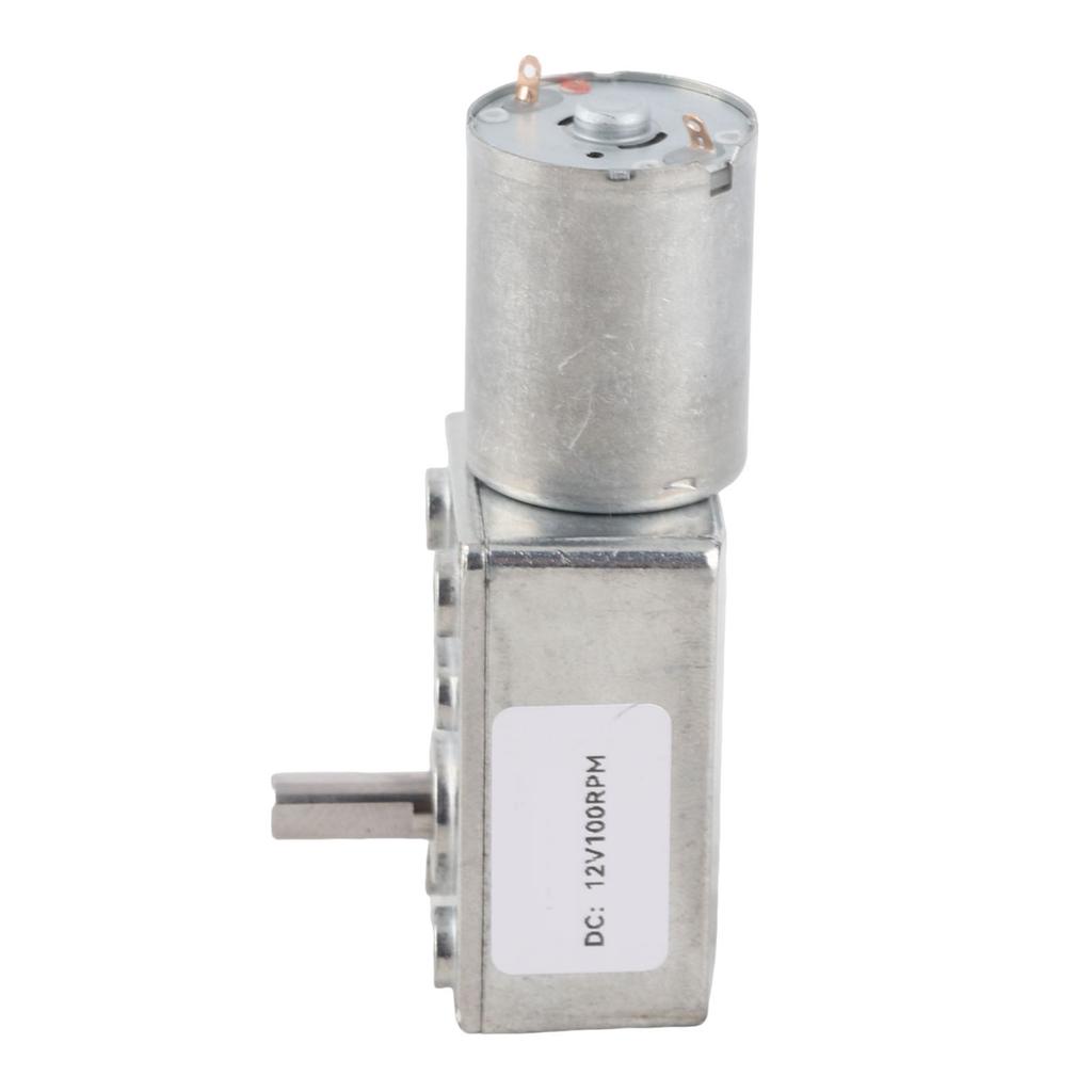 DC 12V Reduction Motor 100RPM Reversible High Torsion Worm Geared Motor