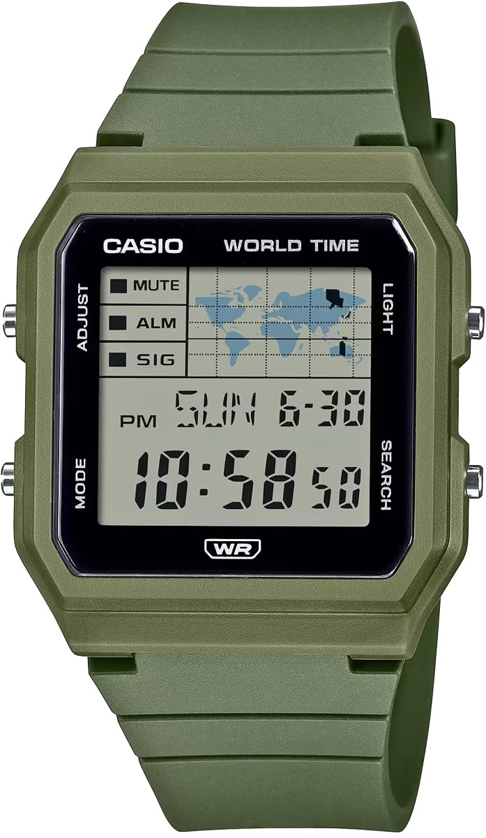CASIO World Time Digital Unisex Watch Biomass Plastic Band Khaki Green Overseas Model [Casio] LF-30W-3A [Used]