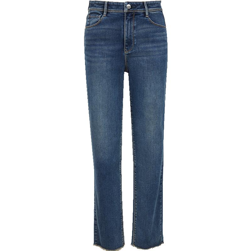 

ONLY Women s High-Waisted Frayed Hem Cropped Straight Jeans 2XL