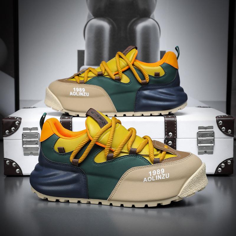 Men's Casual Lace-Up Sneakers Breathable Athletic Walking Shoes Non Slip Lightweight Comfortable Tennis Sneakers Workout Sports Running Shoes for Men