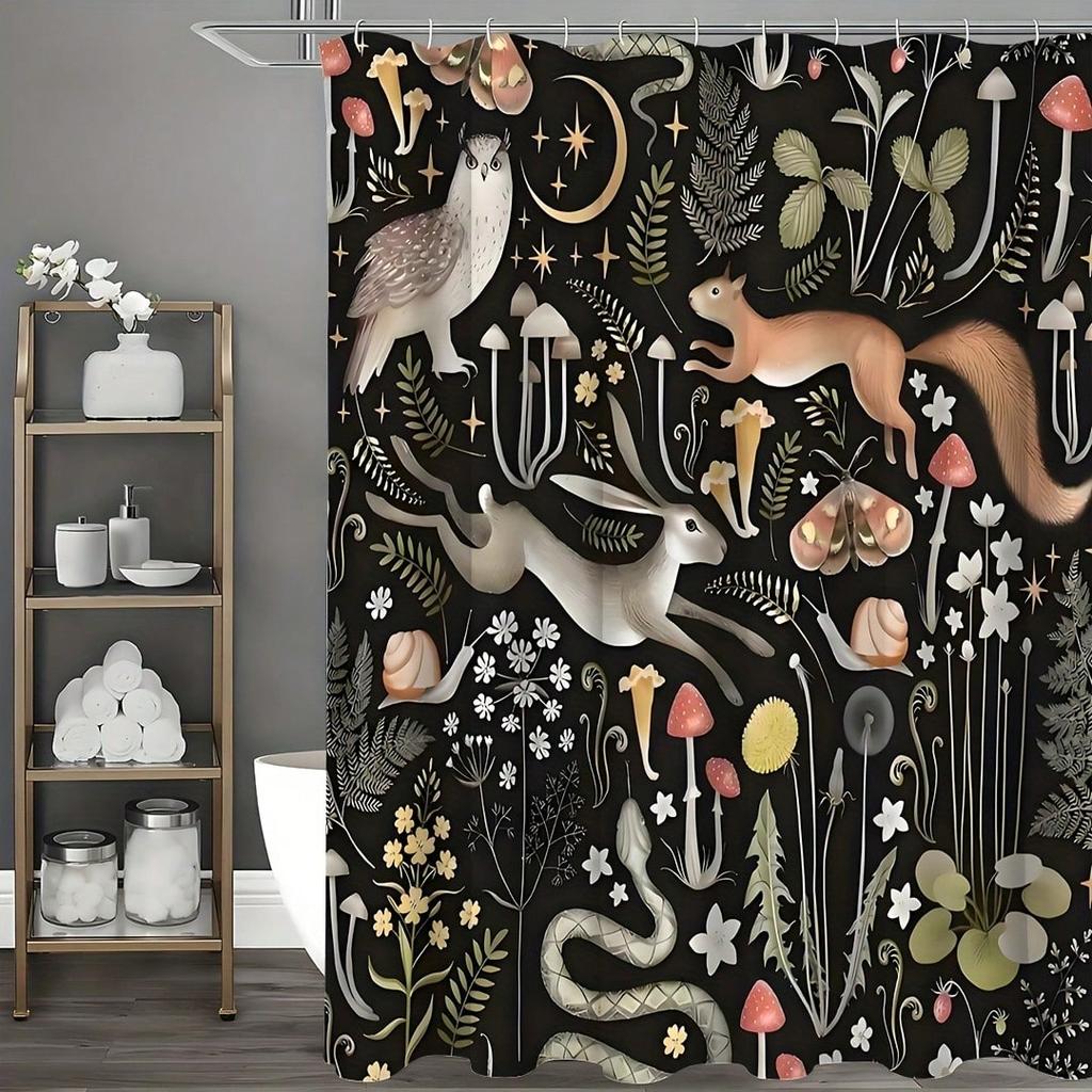 Enchanted Forest Shower Curtain: Embrace The Magical Design, Soft Fabric, And Nature Vibes For Your Cozy Bathroom