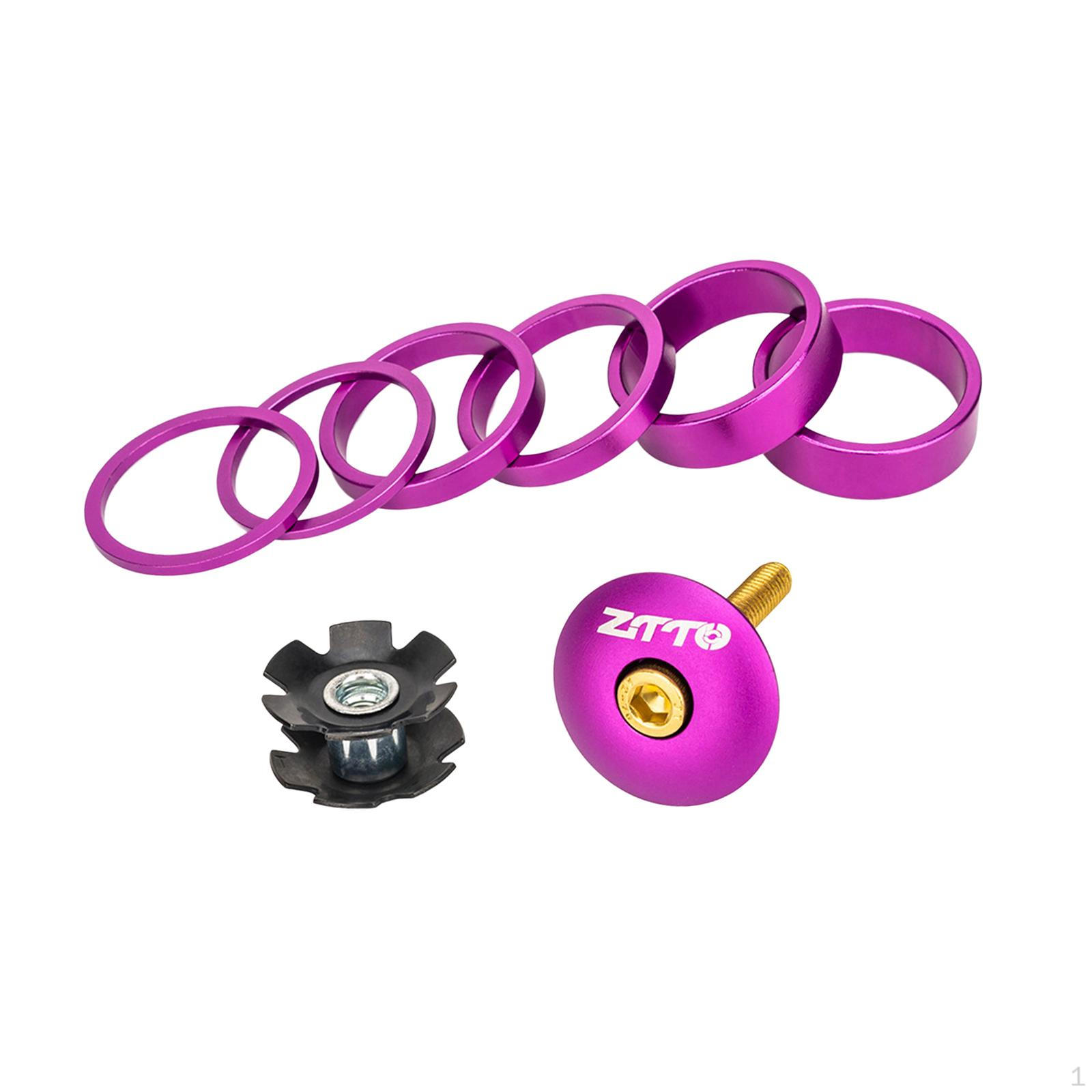 Bike Headset Spacer Set for Forks Purple