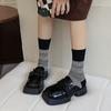 Women's Mid-calf Socks for Autumn and Winter, Retro Quilted Pile Socks, Combed Cotton, Ethnic Style Cotton Socks