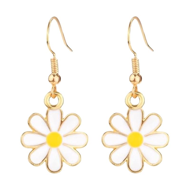 

Delicate Enamel Daisy Earrings Lightweight Hypoallergenically Design Ear Accessories Jewelry Ideal For Gift Giving