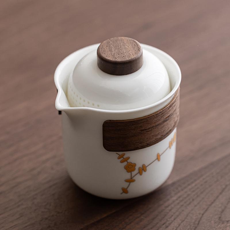 Car Kung Fu Travel Tea Set Ceramic Outdoor Camping Portable Kuaike Cup Tea Tray Tea Cup Storage Bag