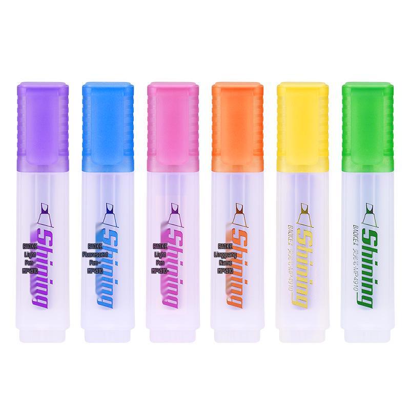 BaoKe 6-Color Fluorescent Candy-Color Highlighter Marker Set for Students