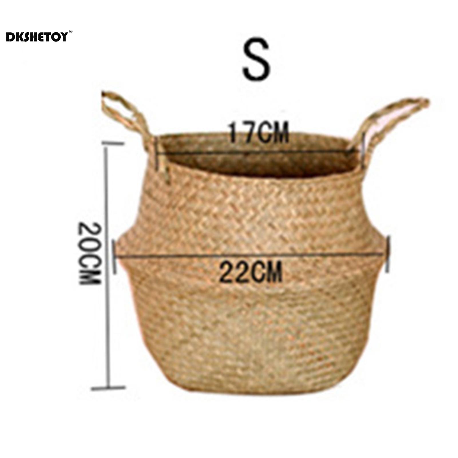 

Handmade Rattan Flowerpot Portable Dirty Laundry Hamper Storage Basket Extra Large & Large Storage Baskets & Bins