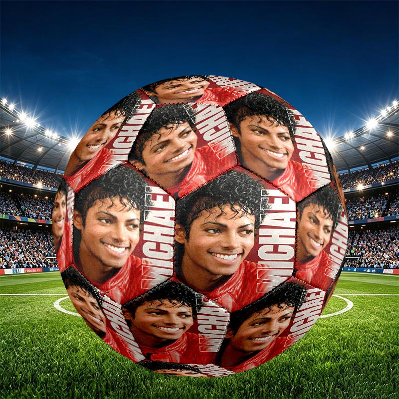 Michael Jackson Print Size 5 Soccer Ball, PU Wear Resistant Football for Match Training and Daily Practice, Birthday Gift for Soccer Fans