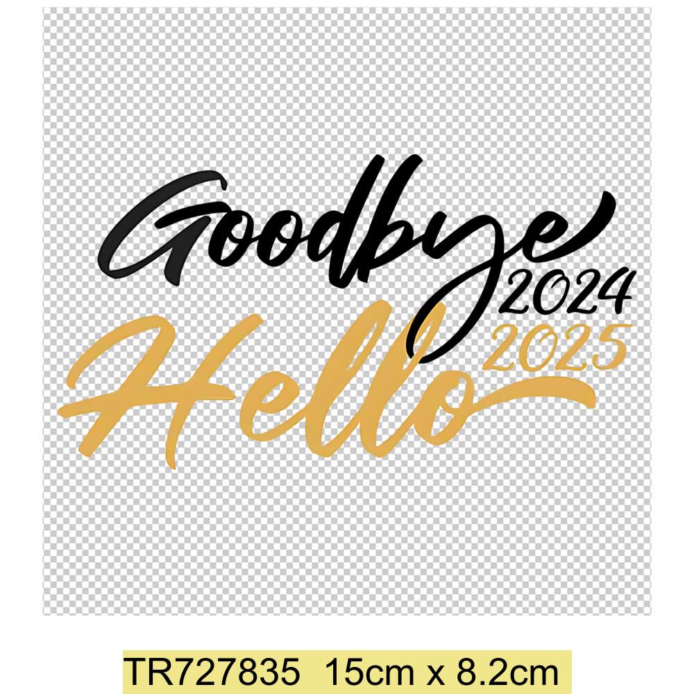 2025 New Year Patch for Clothing Iron-On Transfers for T-Shirt DIY Sticker Hello 2025 New Year Patch Heat Transfer Sticker