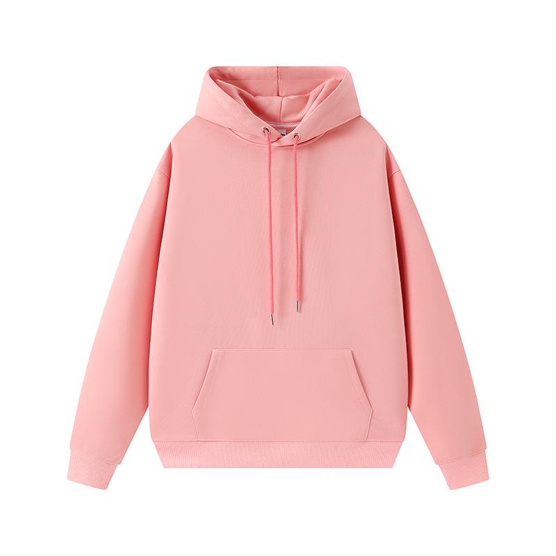 Men's and Women's Warm Cotton Hooded Sweatshirt - Plain Color, Loose Fit, Autumn Winter Style