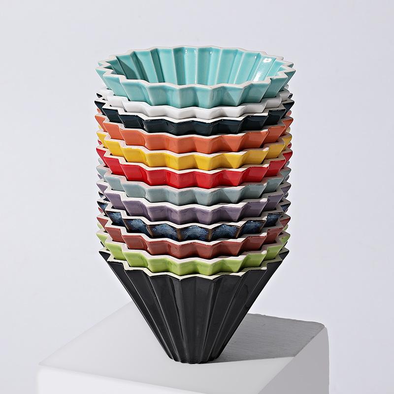Dopamine Origami Filter Cup Ceramic Coffee Filter Cup Hand Brewed Coffee Pot Filter Drip Filter Pot Hand Brewed Coffee Pot Cover
