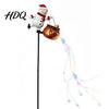 Fairytale Style Lawn Lights Christmas Garden Stake Light 3D Santa/Snowman Holding Glowing Cauldron Yard Weather Resistant Decorations Lamp