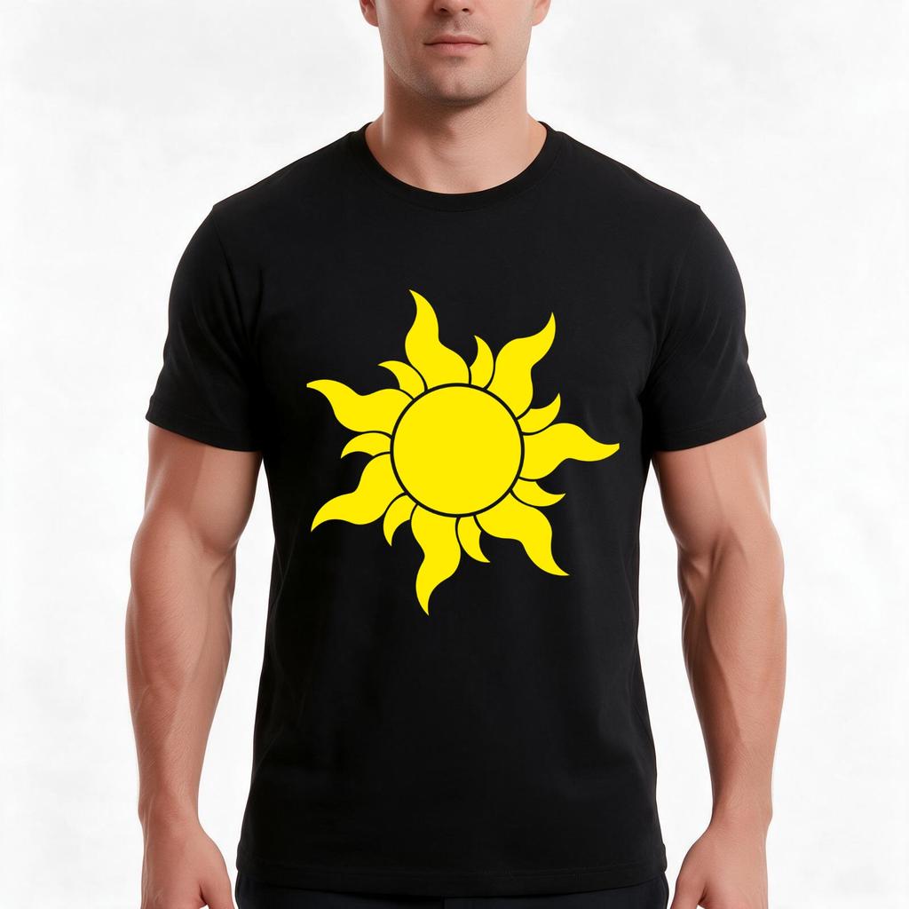 Rapunzel Sun Tshirt Summer Casual Cotton Tee Oversized Streetwear Tops Vintage Graphic Print Loose Fit Short Sleeve