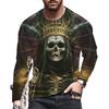 Autumn Winter Men's Christmas Pullover Long Sleeve Top Loose Fit Spring Skeleton Youth Men Round Neck Casual T-shirt