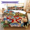 Name Custom Luffy Zoro Anime Pattern Bedding Set Quilt Cover Pillowcase Home Decor Gift (1 * Duvet Cover + 2 * Pillowcase, Without Core)