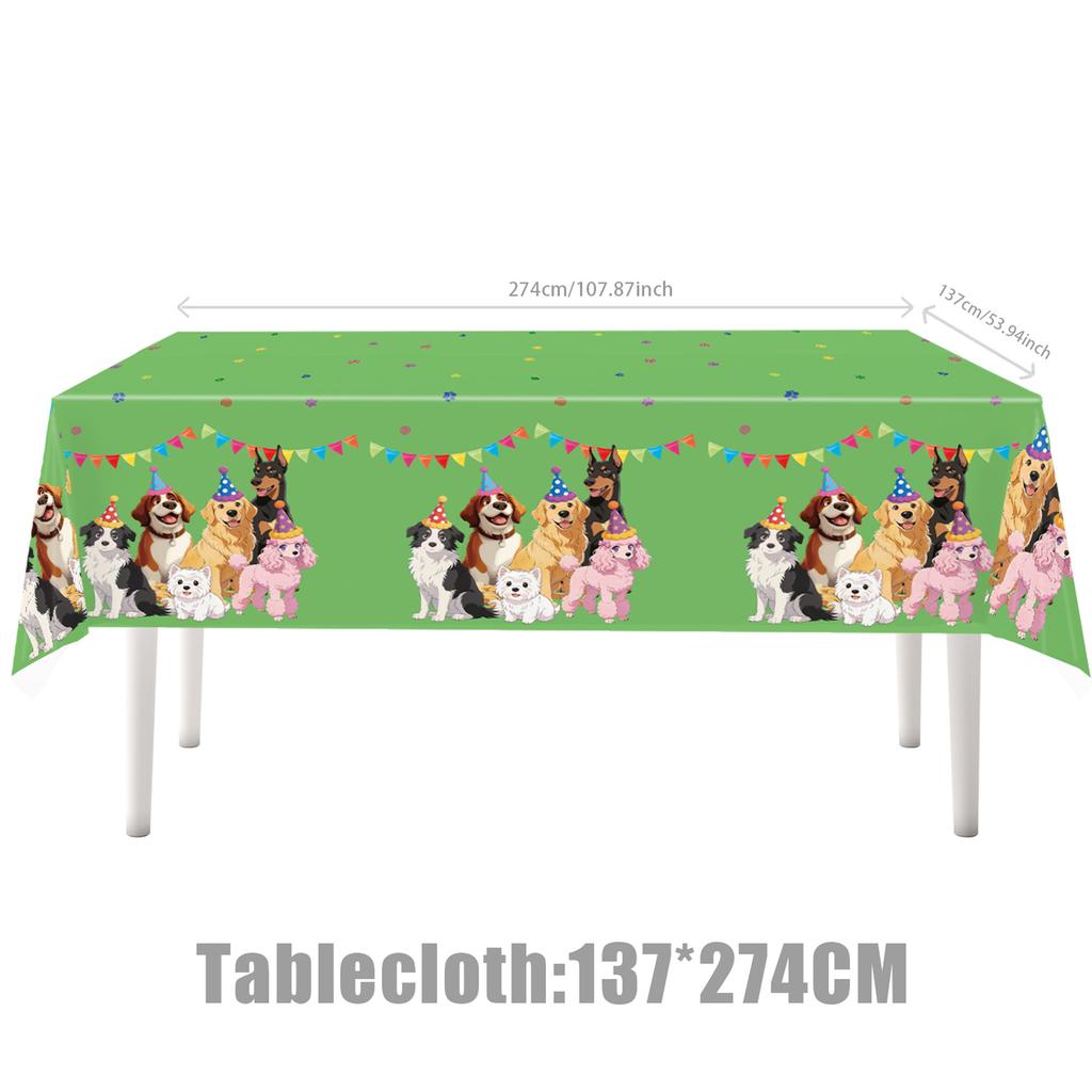 Cartoon Puppy Dog Birthday Party Decorations Supplie Celebration Party Disposable Banner Tablecloth Cup Plate Baby Shower Set