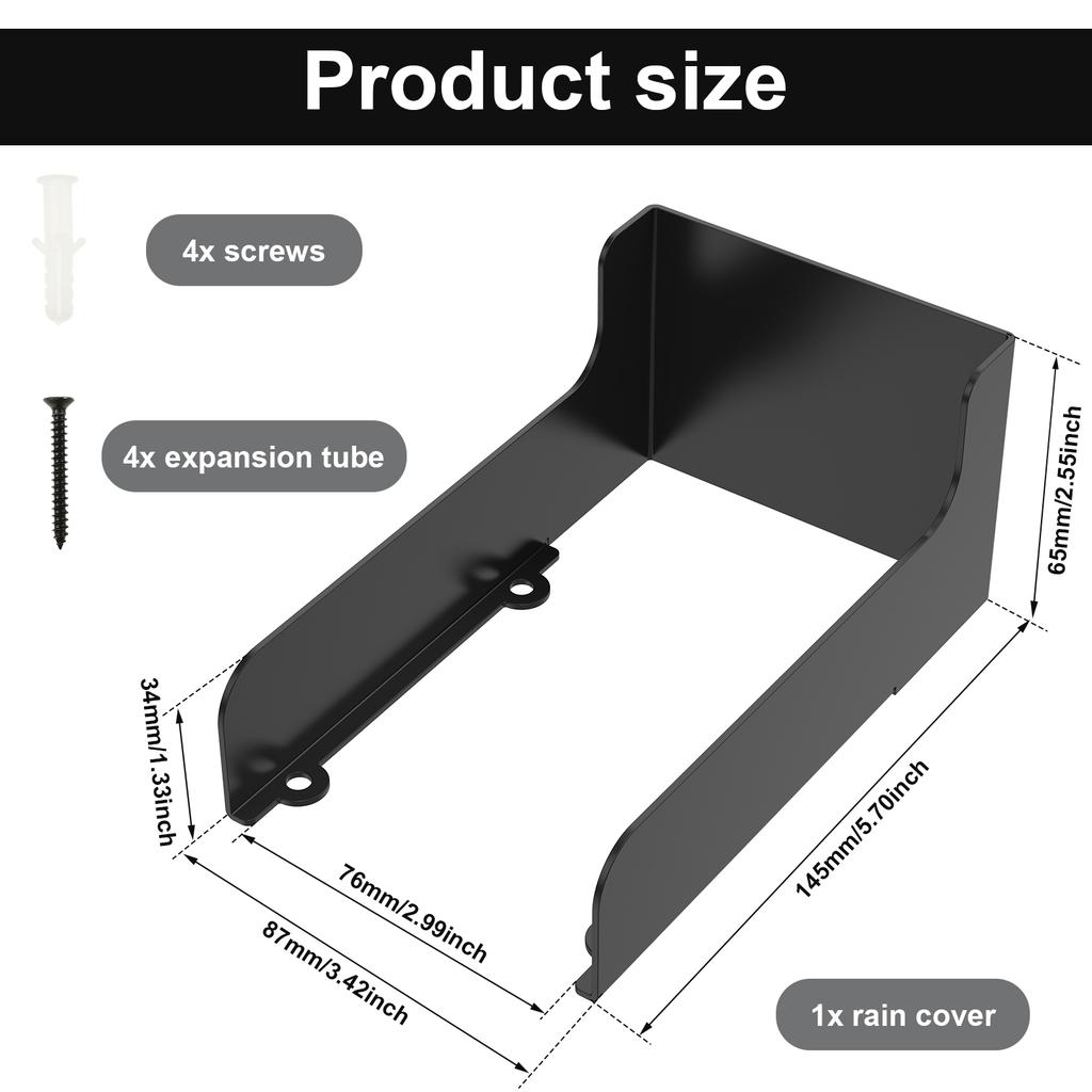 Wireless Doorbell Rain Cover Outdoor Waterproof Dustproof Protector Metal Heat Insulation Weather Blocking Cover for Home Office