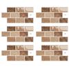 6 Stück 3D Wandfliesenaufkleber Wasserdichte PVC Imitation Fliesenaufkleber Selbstklebende Dekorationsfliesenaufkleber für Küche und Bad