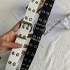 Y2K Punk Style Women's Belt - Star Cutout Double Row Buckle, Edgy Waistband for Jeans