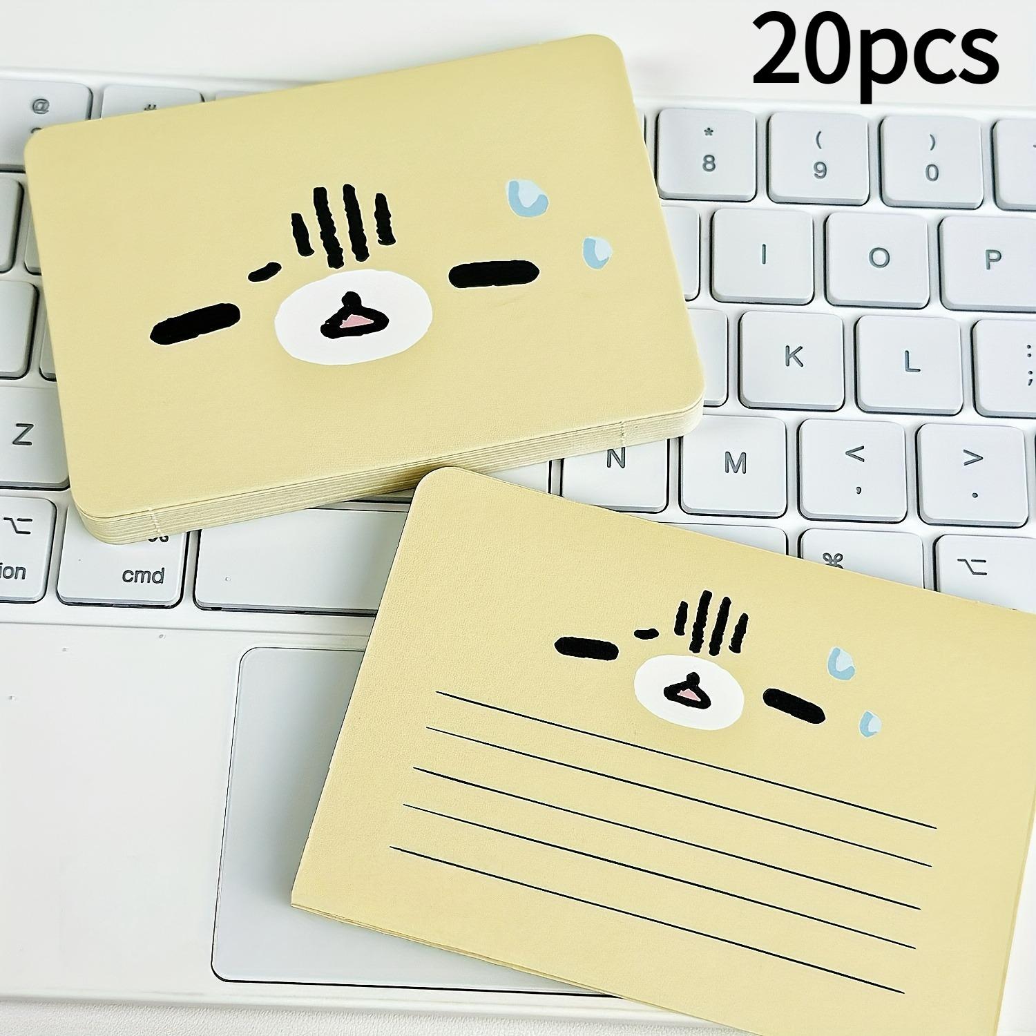 

20pcs Cute Brown Bear Expression Cards - Adorable Cartoon Bear Design with Red Glasses, Black Eyes & Mouth, Perfect for Birthday