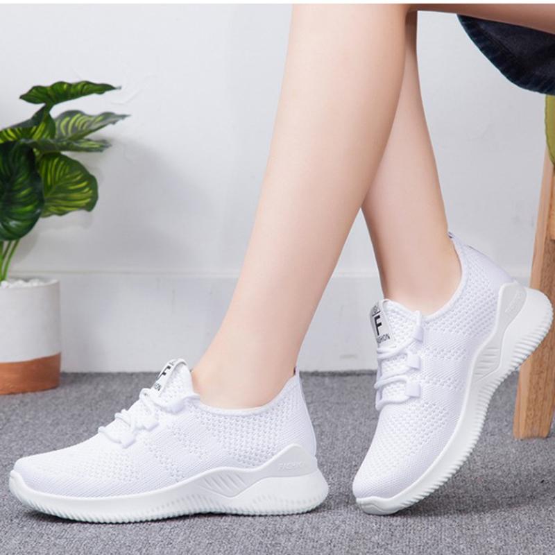 Spring Women Mesh Breathable Casual Shoes Woman Lace-Up Vulcanized Shoes Ladies Platform Sneakers Female Shoes De Mujer