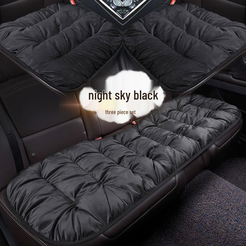 Velvet Car Lumbar Support Cushion Set: Thickened, Warm & Comfortable for Autumn/Winter