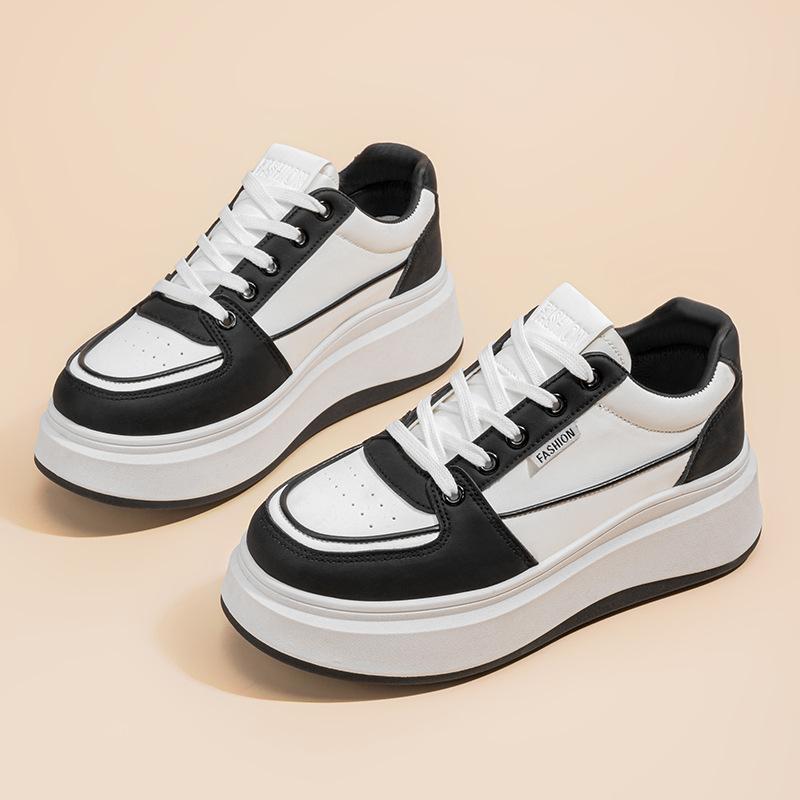 Spring Women's Breathable White Sneakers, Children's Versatile Thick-soled Sport and Casual Board Shoes for Women