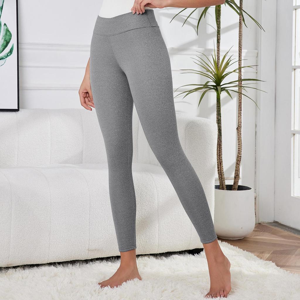 Women's High Waisted Fleece-Lined Lambswool Leggings