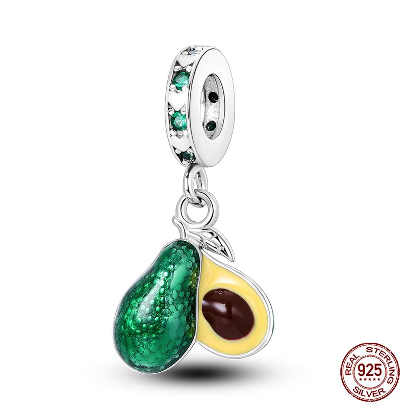 Fit Qikaola Original Bracelets Fashion Durian Cherry Watermelon Banana Fruit Copper Charms Beads Diy Birthday Jewelry Gifts