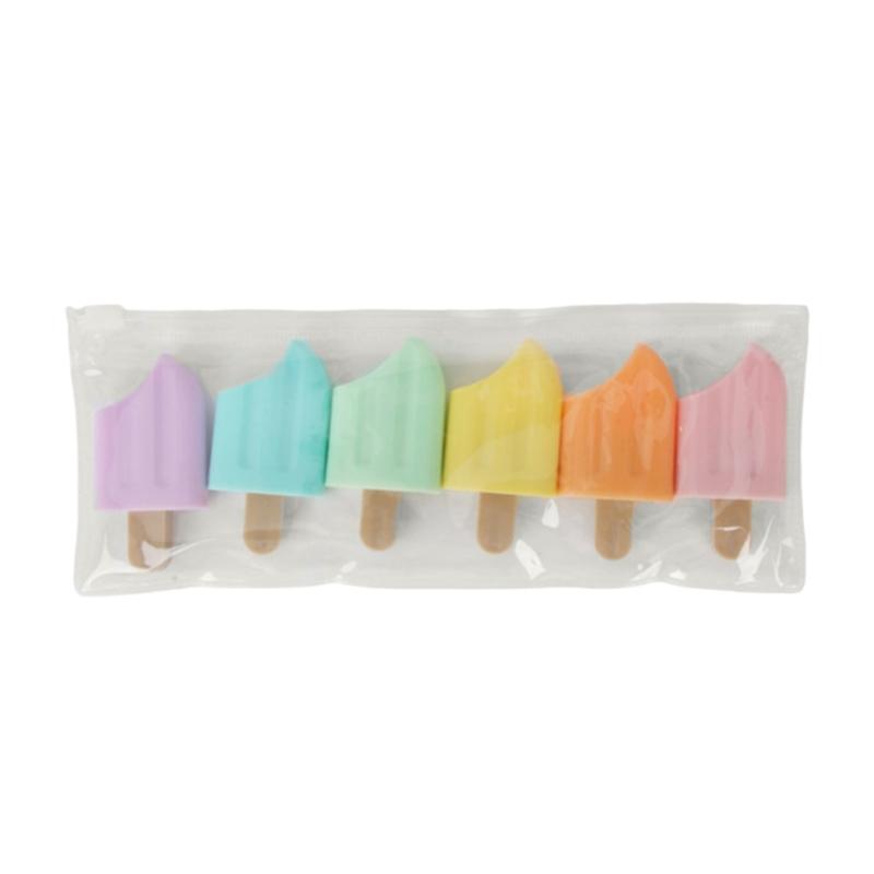 6Pcs Mini Highlighter Pen Art Marker Pen for School Office, Cute Highlighter Pen Cartoon Shape Fluorescent Marker Pen 1