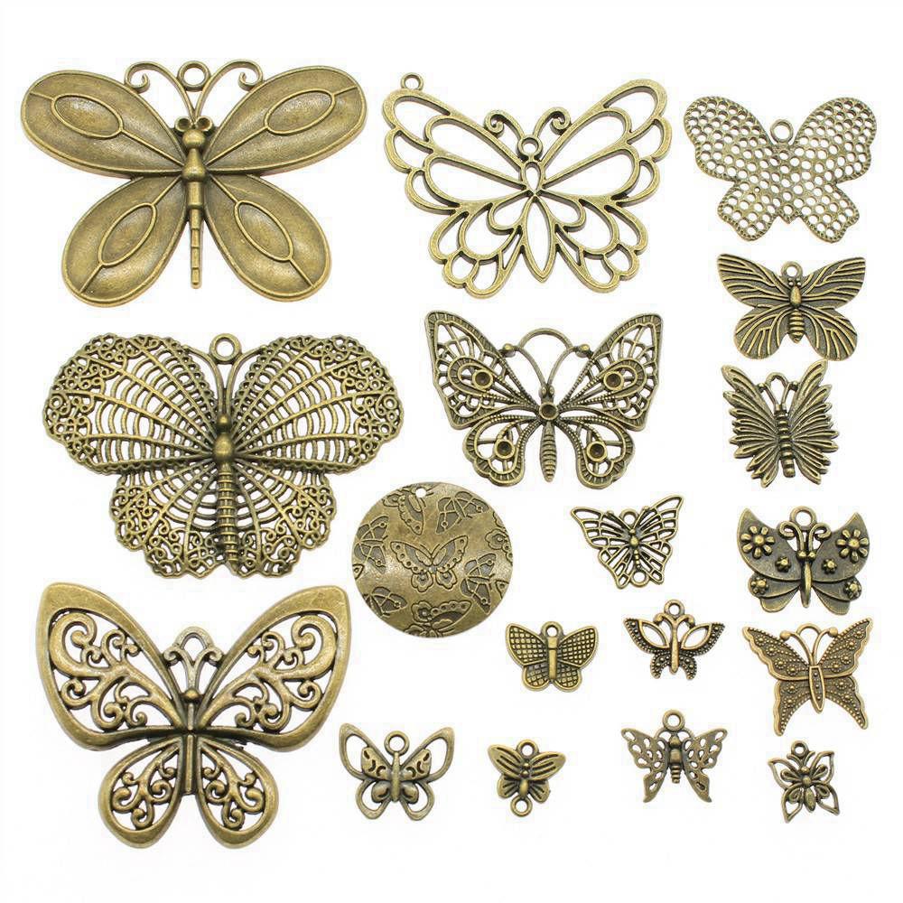 1 Set Mix Plants Charms Animals Pendants For Jewelry Making Findings