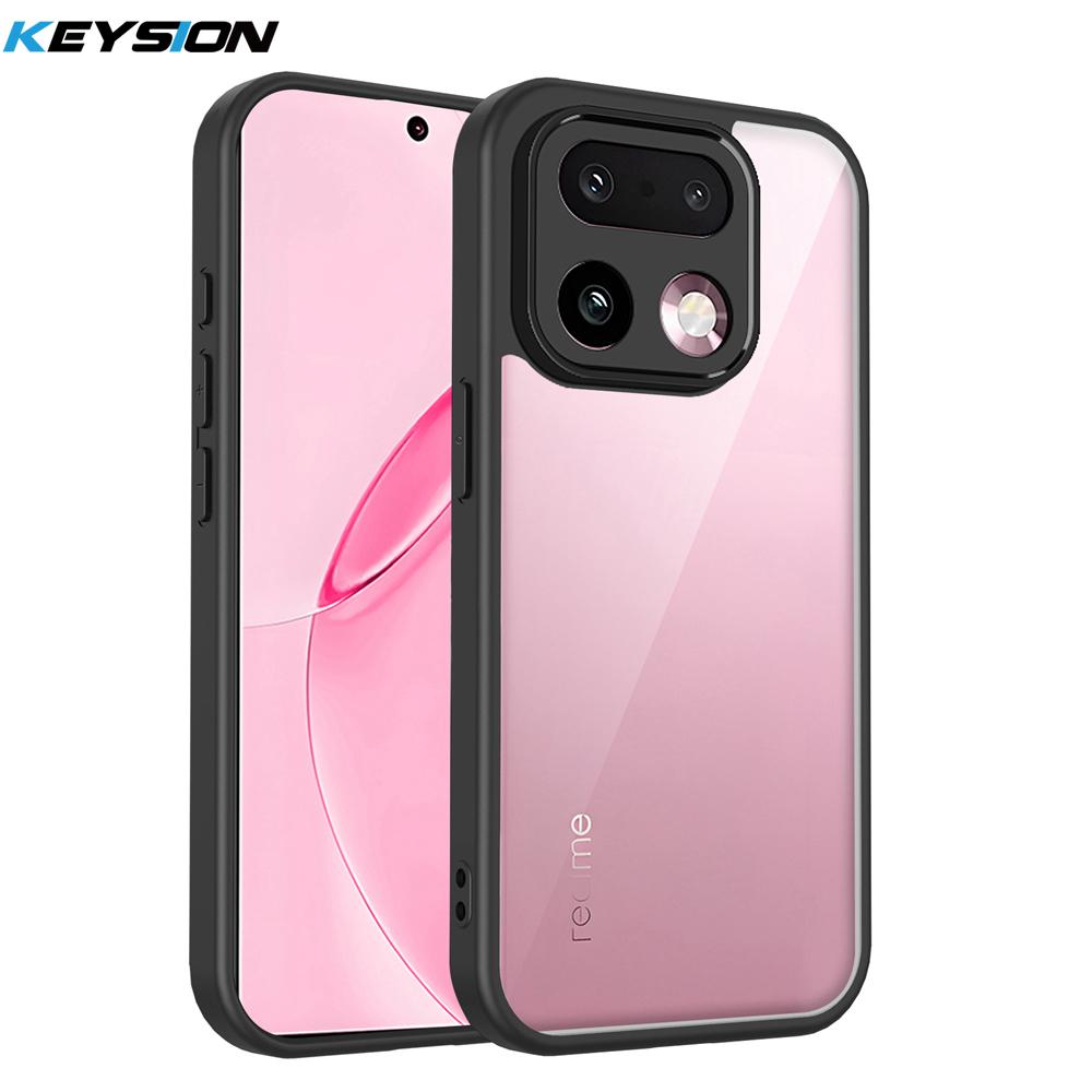 

Прозрачный чехол KEYSION для Realme 16 Pro 5G Мягкий силикон+ПК HD Clear Простой ударопрочный чехол для телефона для OPPO Realme 16 Pro+ 5G for Realme 16 Pro 5G чёрный