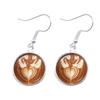 Coffee Latte Carving Love Heart Art Drop Earrings Chocolate Printing Flower Charm Jewelry For Women Gift Wholesale