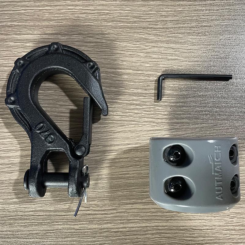 Forged Trailer Hitch Rubber Plug with Shaped Winch Hook & Hex Wrench
