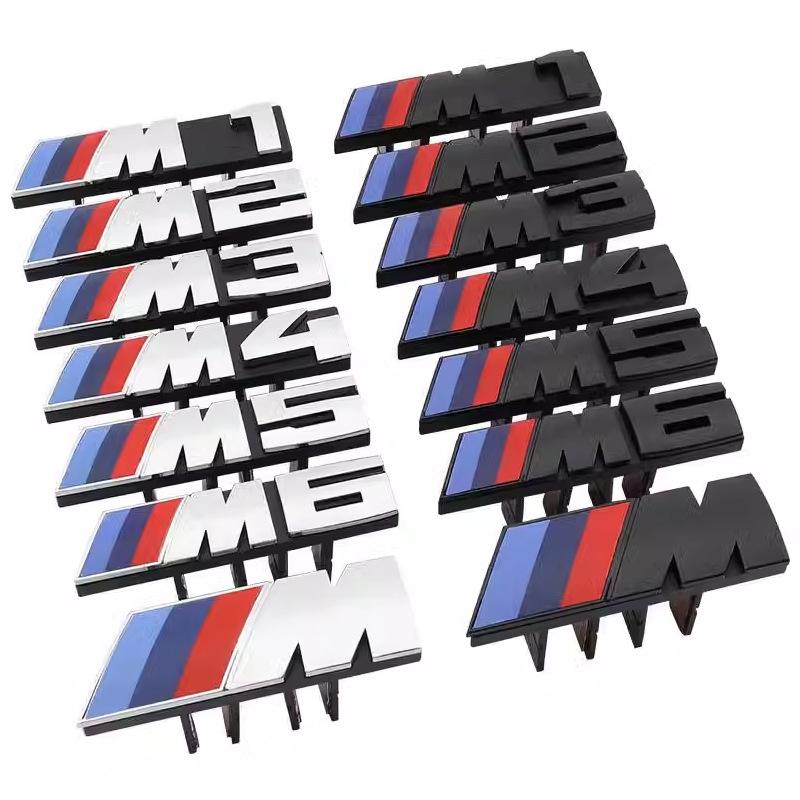 AAAQR1 ABS Car Emblem Sticker Front Grille Badge M Styling Decoration 3D Decal For BMW M Power 1 3 5 7 Series  M M1 M2 M3 M4 M5 M6 M7