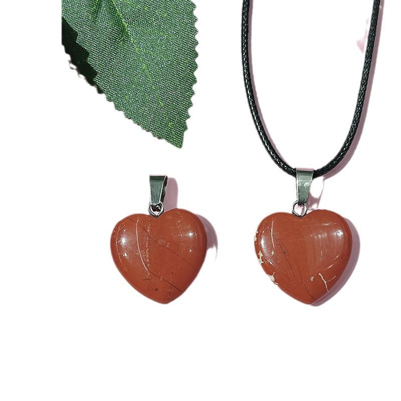 Natural Crystal Agate Heart Pendant Sweater Chain, 20mm Gemstone.